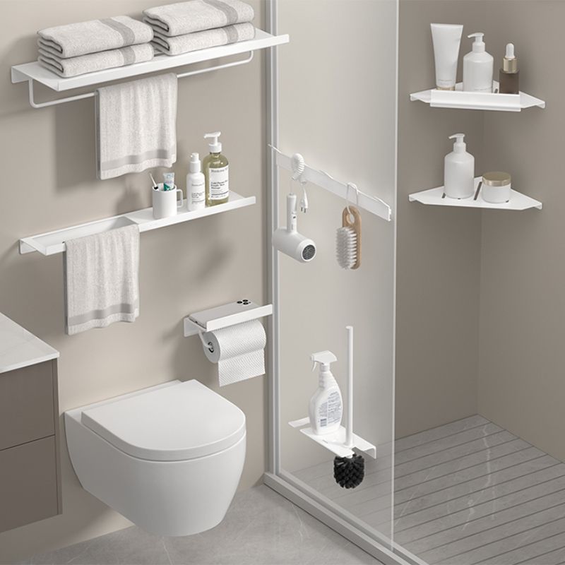 BowLift | Modern White Bathroom Accessory Set Bathroom Shelf Paper Holder Bathroom Accessory Kit