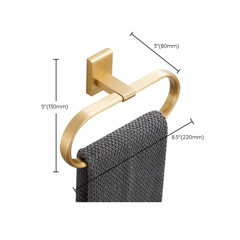 BowLift | Golden Modern 5-piece Bathroom Accessories Set Brushed Brass Towel Holder/Paper Holder