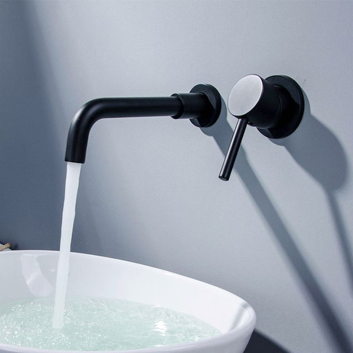 BowLift | Industrial bathroom faucet brass lever handles 2-hole faucets wall-mounted faucet