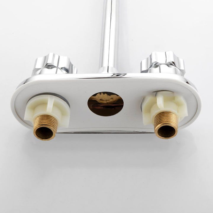 BowLift | Modern Center Set Mixer Tap Chrome 2 Knob Handles Swivel Spout Basin Mixer Tap