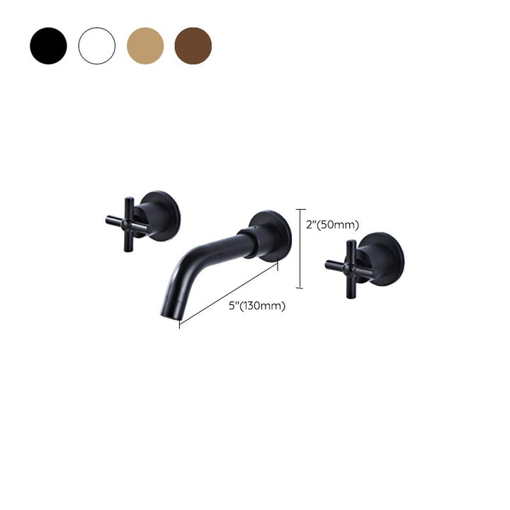 BowLift | Modern bathroom faucet wall-mounted cross handles low arc faucet