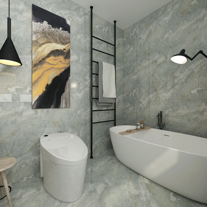 BowLift | Modern Peel and Stick Splash Guard PVC Rectangular Wallpaper for the Shower