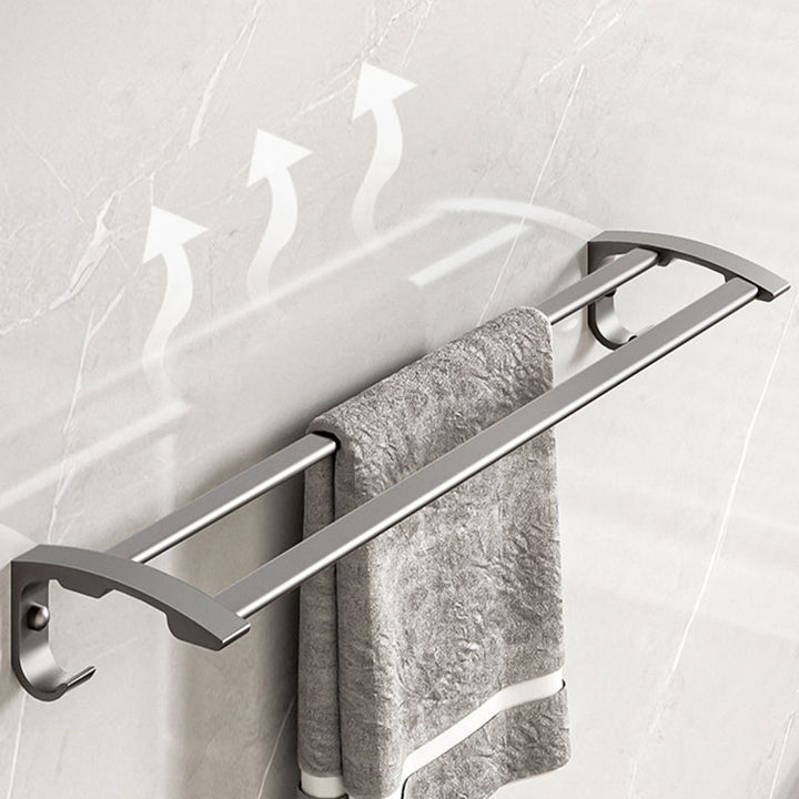 BowLift | Modern Bathroom Accessories Set Gray Towel Bar Bathroom Shelf Bathroom Hardware