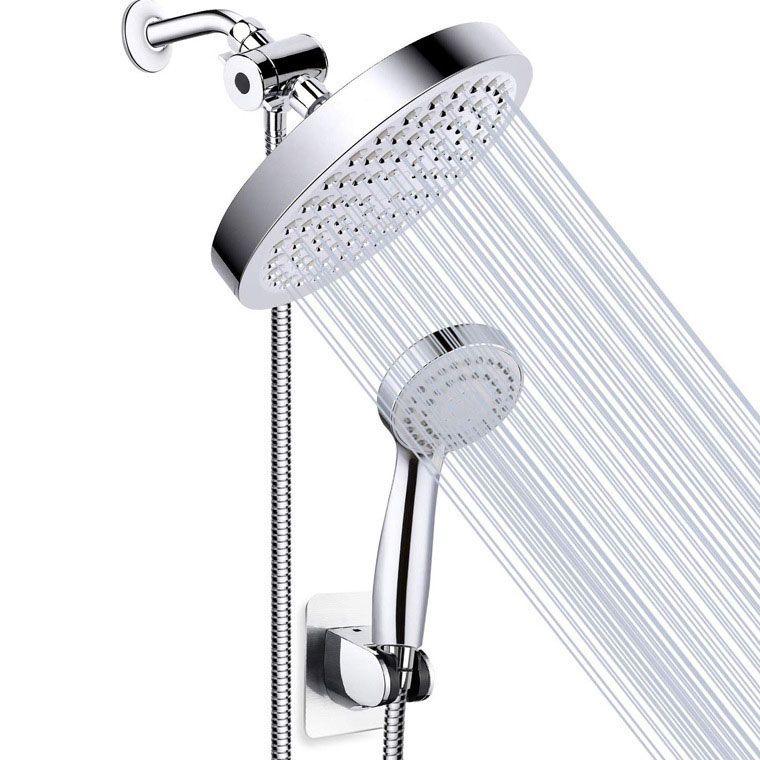 BowLift | 4-Setting Silver Shower Set Concealed Wall Mount Holder Tee with Outlet
