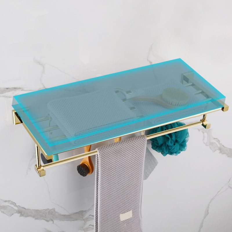 BowLift | Gold Modern Bathroom Set, Polished Gold, 4 Pieces, Towel Holder, Paper Holder