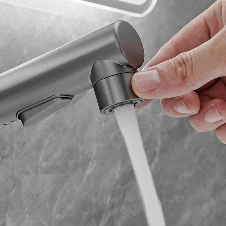 BowLift | Contemporary Vessel Faucet Copper Single Handle Low Arc Pull Down Vessel Faucet for Home