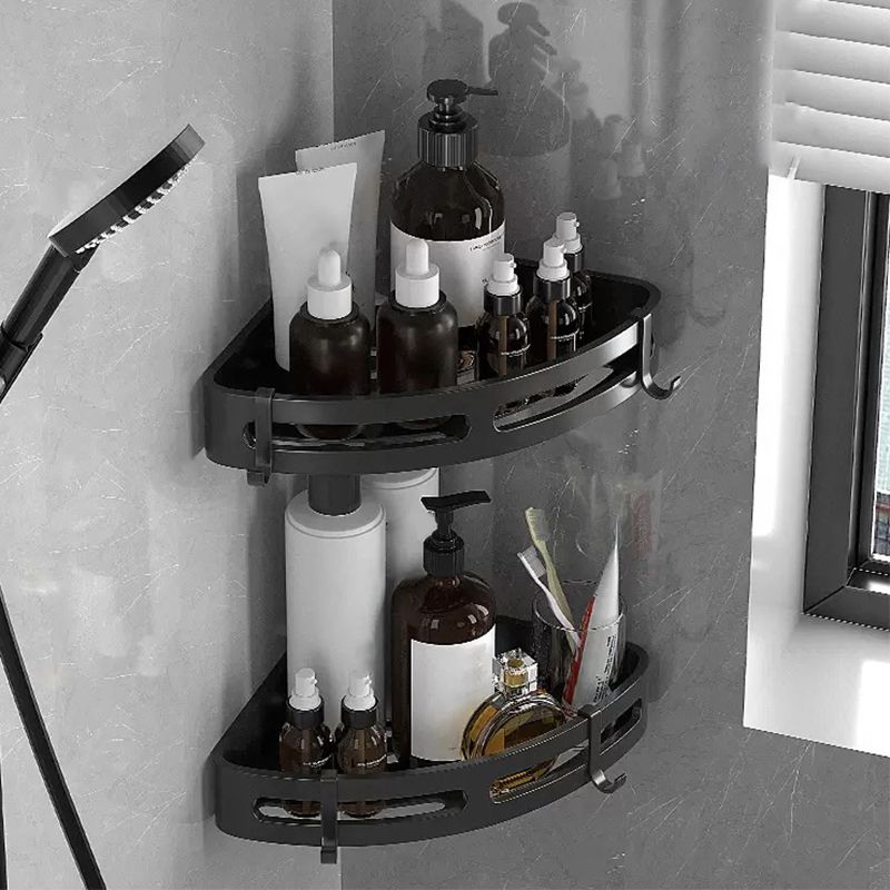 BowLift | Modern Bathroom Hardware Set Bathroom Shelf Silver/Black Bathroom Accessories Set