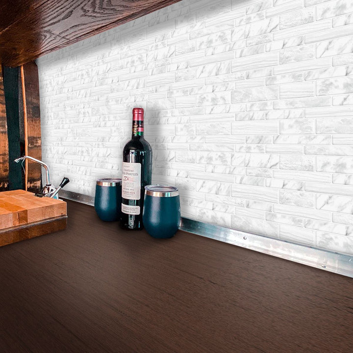 BowLift | Square Peel & Stick Tile Stone Composite Subway Tile for Backsplash Wall