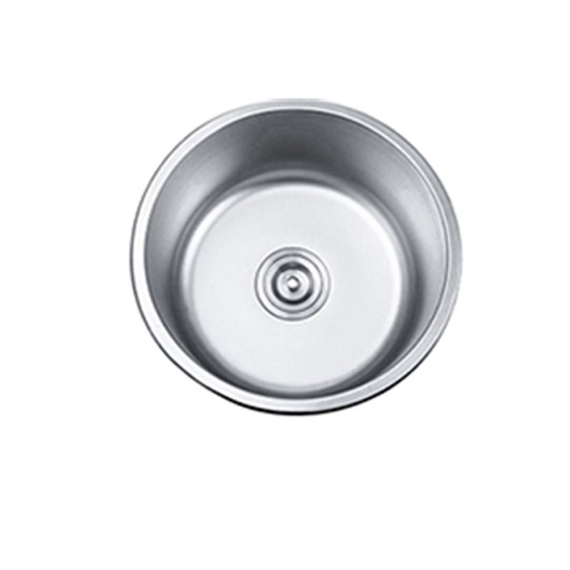BowLift | Round Single Bowl Kitchen Sink Stainless Steel Sink with Drain Strainer Set