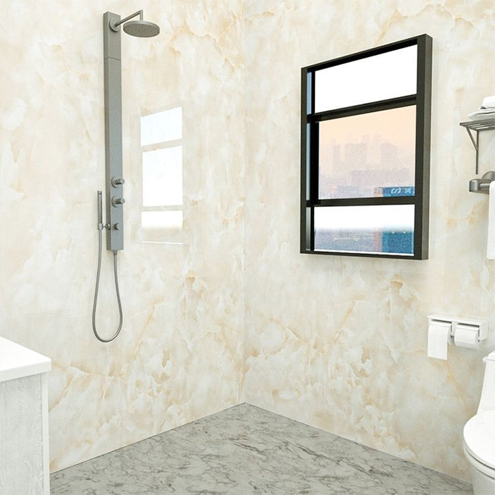 BowLift | Marbleing Water-repellent Tile PVC Single Peel and Stick Tile for Bathroom Back Wall