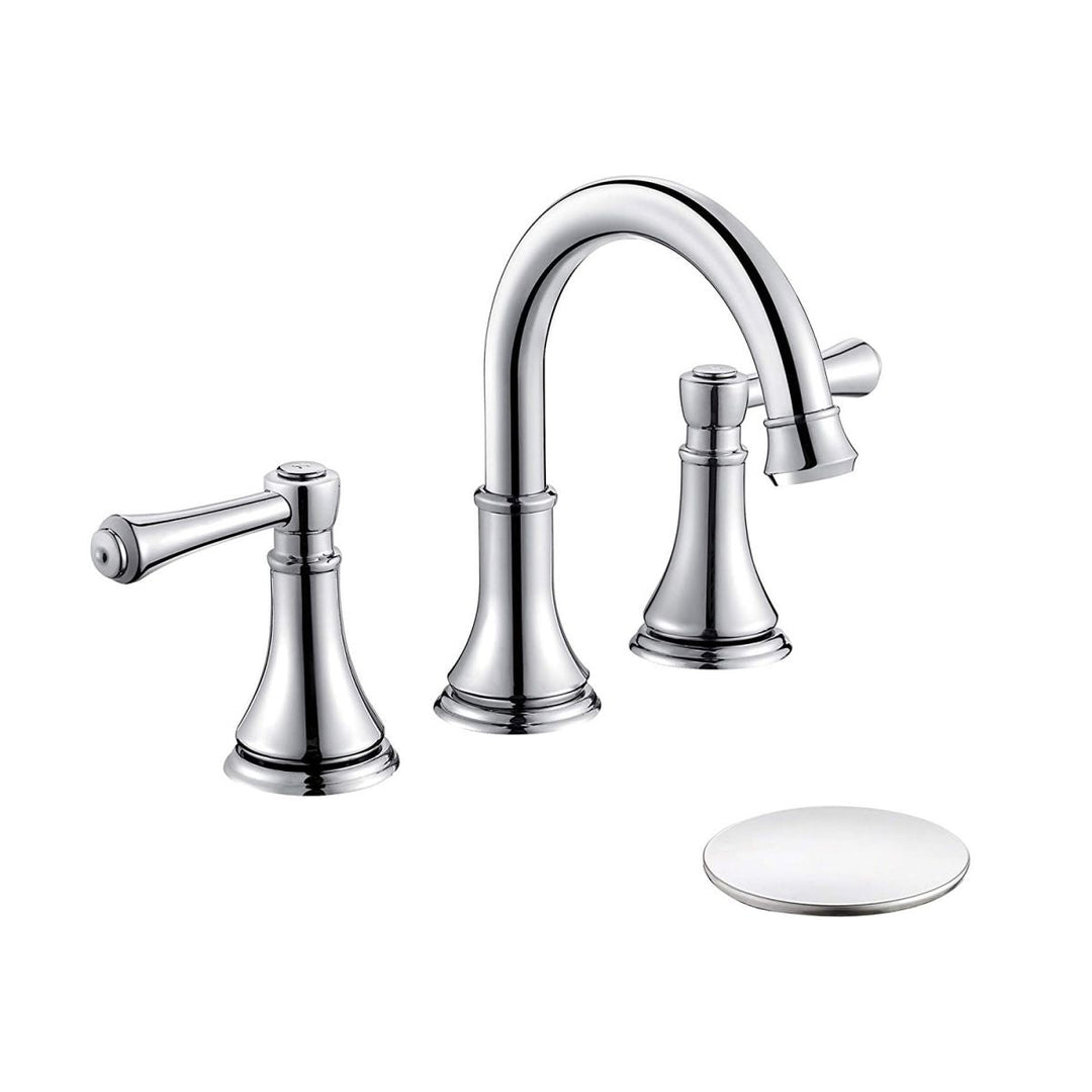 BowLift | Modern Sink Faucet Widespread Faucet with 2 Handles and 3 Holes