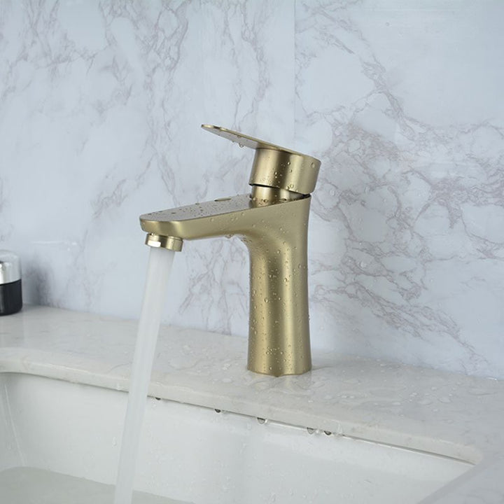 BowLift | Modern Basin Tap Monochrome Center Mount Low Arc Faucet for Bathroom
