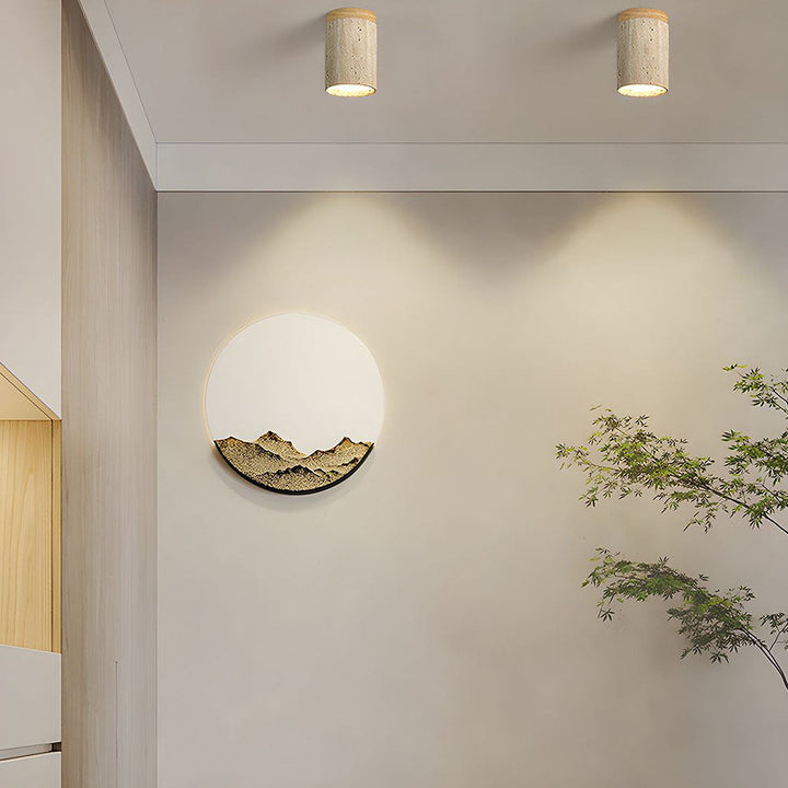 BowLift | Ceiling Light Wood Cylinder Flush Mount Fixture