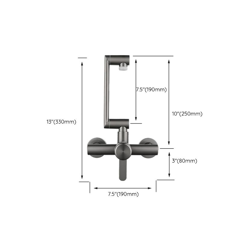 BowLift | Modern Wall-Mounted Kitchen Faucet Single Lever Faucet in Chrome
