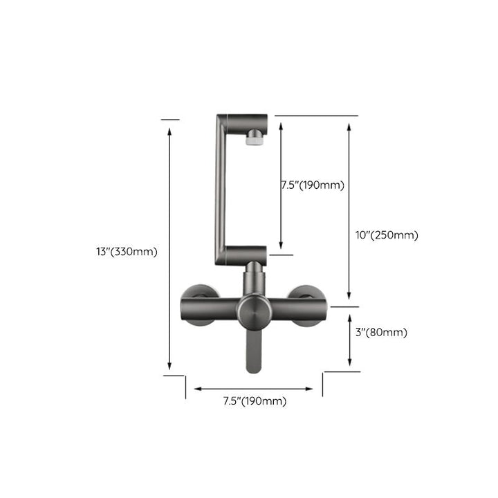 BowLift | Modern Wall-Mounted Kitchen Faucet Single Lever Faucet in Chrome