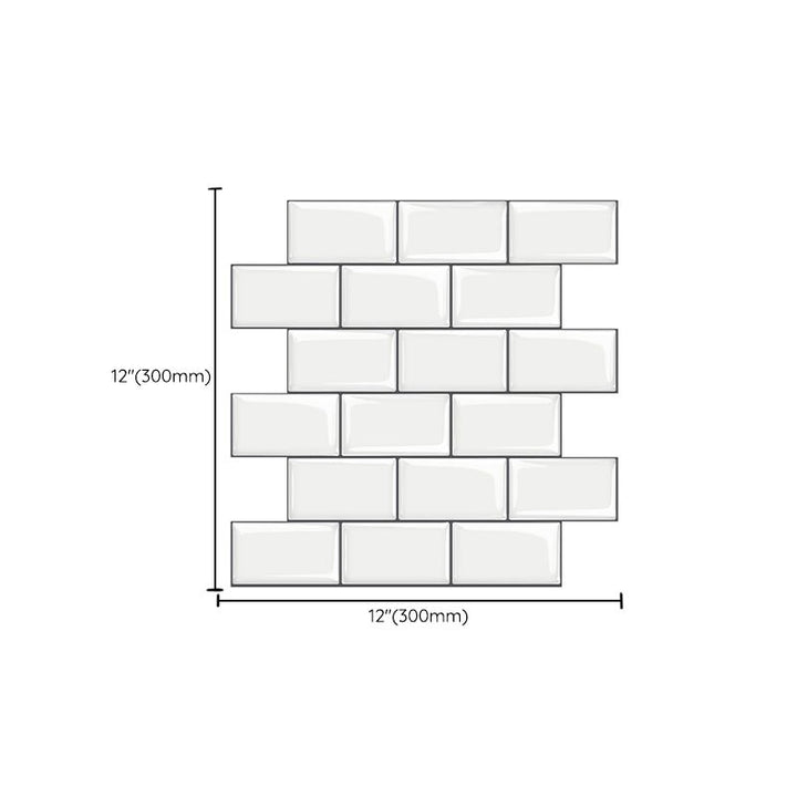 BowLift | 12"x 12" Resin Mosaic Tiles Square Self-Adhesive Tiles for Backsplash & Wall Tile