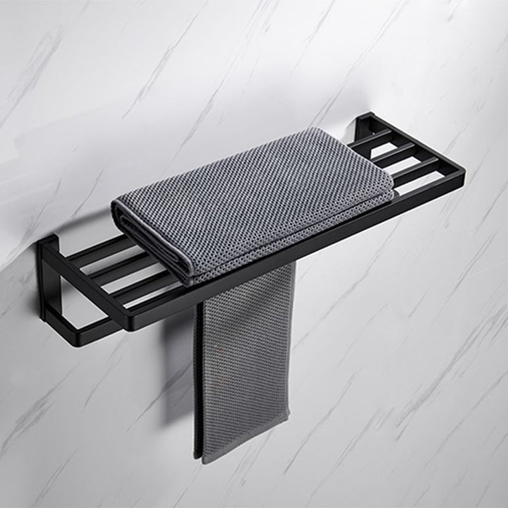 BowLift | Matte Black 5-piece modern bathroom accessory as individual piece or as set with towel bar