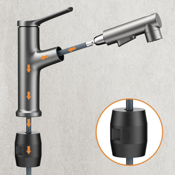 BowLift | Modern Center Set Faucet Copper Center Set Vanity Faucet for Bathroom