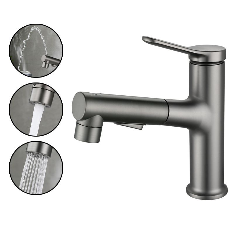BowLift | Extendable Bathroom Faucet Brass Modern Faucet with Water Hose