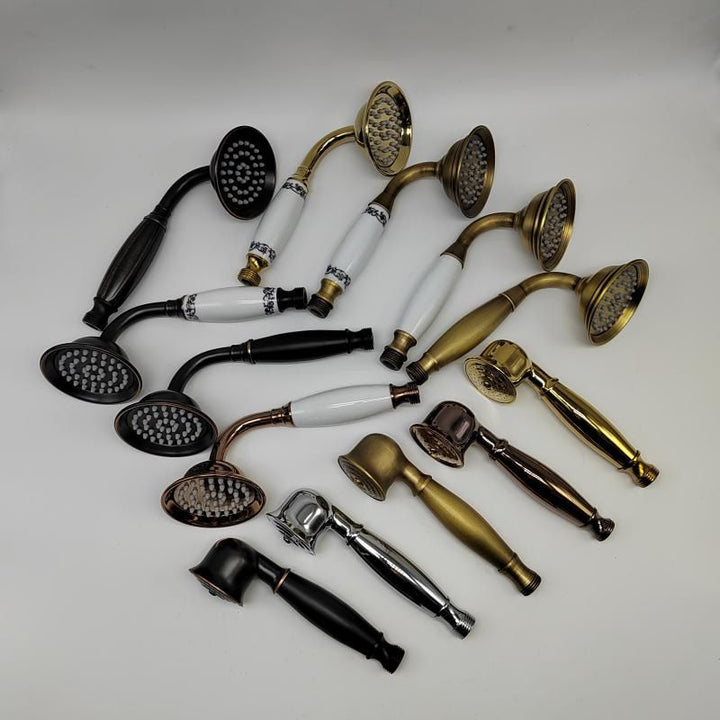 BowLift | Traditional Handheld Shower Head with Hose Polished Brass Wall Mounted Shower Head