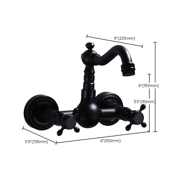 BowLift | Traditional Wall Mounted Metal Bathtub Filler Low Arc Waterfall Bathroom Faucet