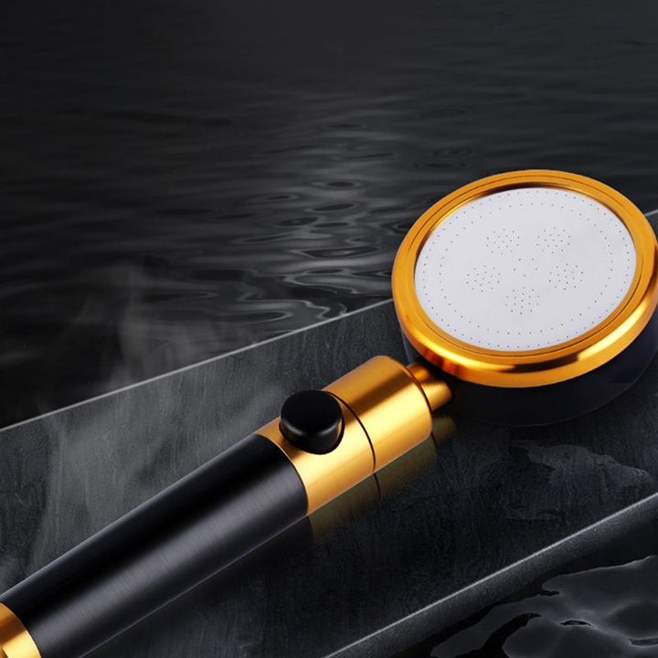 BowLift | Modern Metal Hand Shower in Black Water efficient round Shower Head