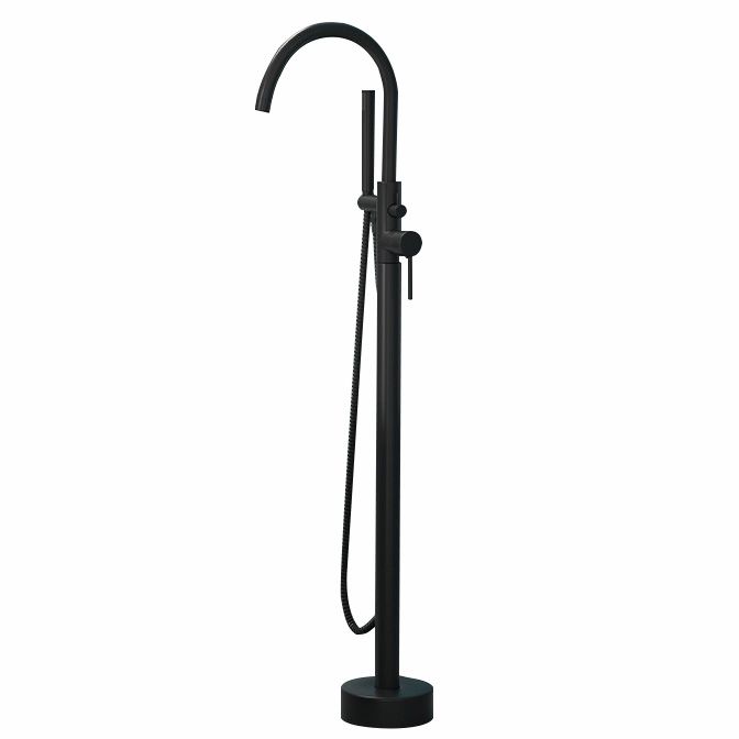 BowLift | Modern Freestanding Bathtub Faucet Copper Floor Mounted Freestanding Bathtub Faucet