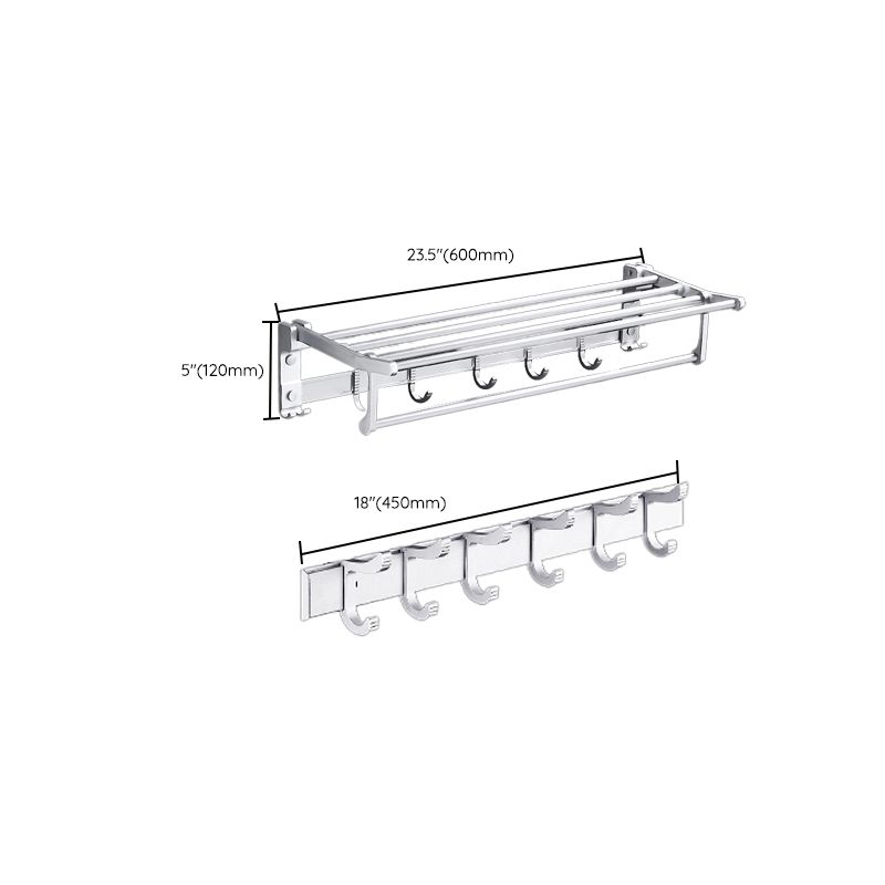 BowLift | Contemporary silver metal bathroom accessory set with towel holder