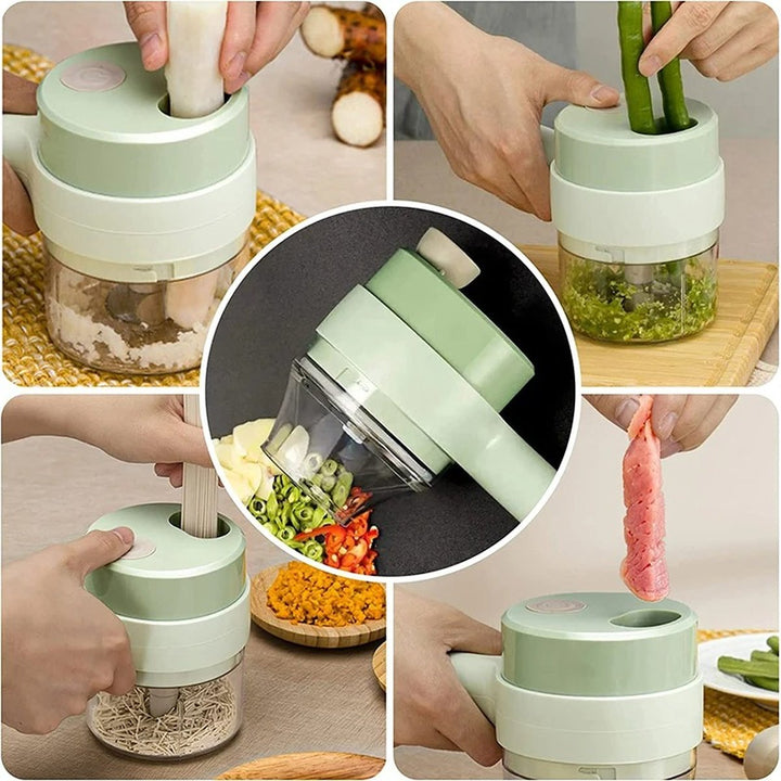 SnijGemak 4-in-1 Electric Vegetable Slicer – Rechargeable & With Collection Bin | Bowlift