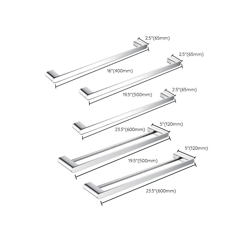 BowLift | Contemporary Bathroom Accessories Hardware Set in Silver with Soap Dish