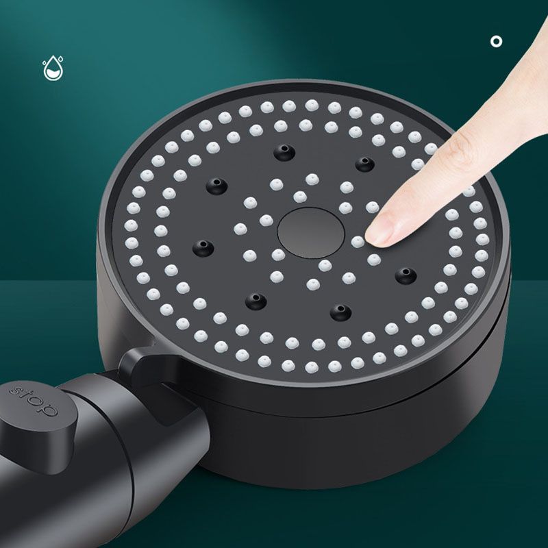 BowLift | Metal Black Shower Head Self-Cleaning Standard Round Hand Shower