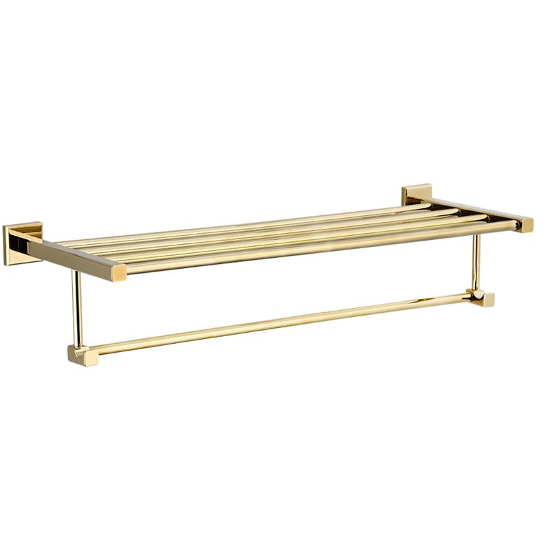 BowLift | Gold Modern Bathroom Set, Polished Gold, 4 Pieces, Towel Holder, Paper Holder