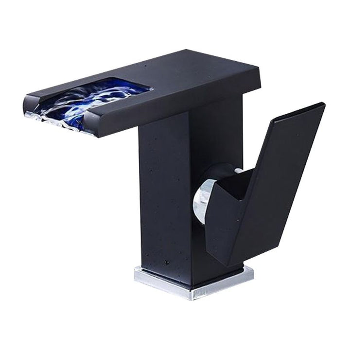 BowLift | Modern faucet for sink brass lever handles LED waterfall sink mixer