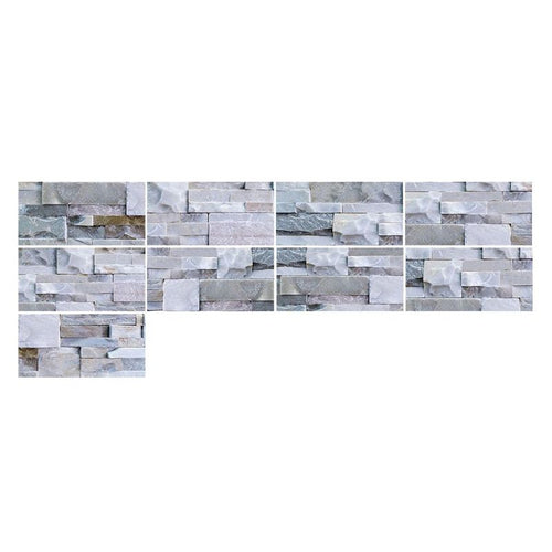 BowLift | Modern Gray PVC Peel and Stick Tiles Rectangular Stacked Stone Mosaic Tile