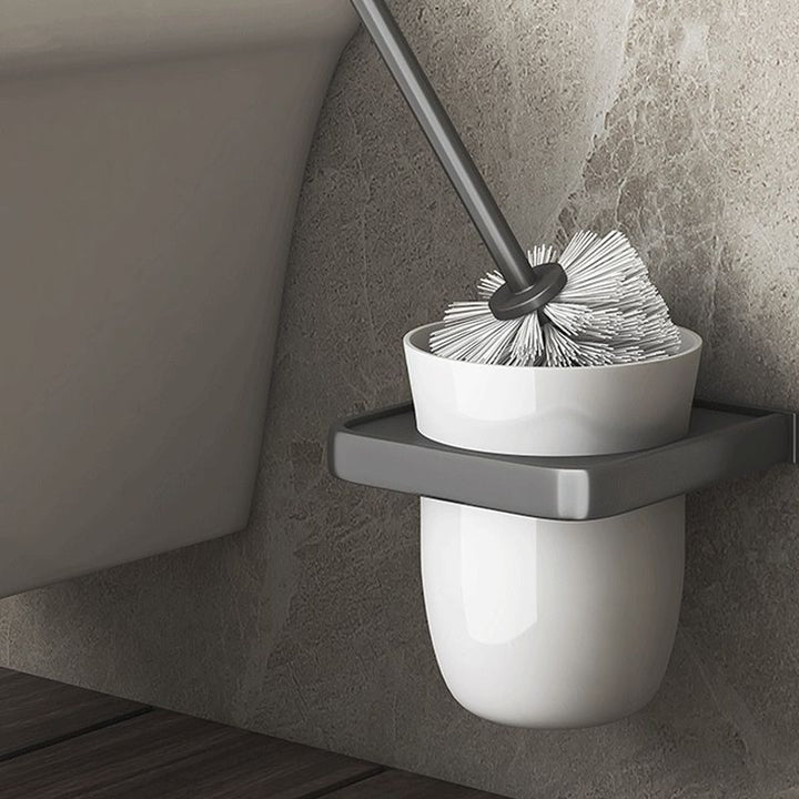BowLift | Modern gray aluminum bathroom accessory set