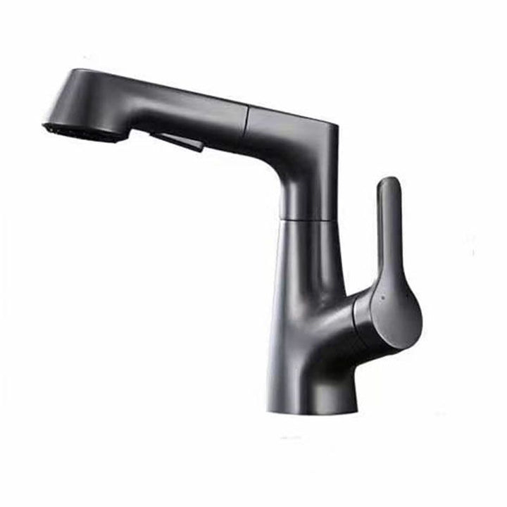 BowLift | Modern Sink Faucet Lever Handle Copper Low Arc Pull-Out Sink Faucet
