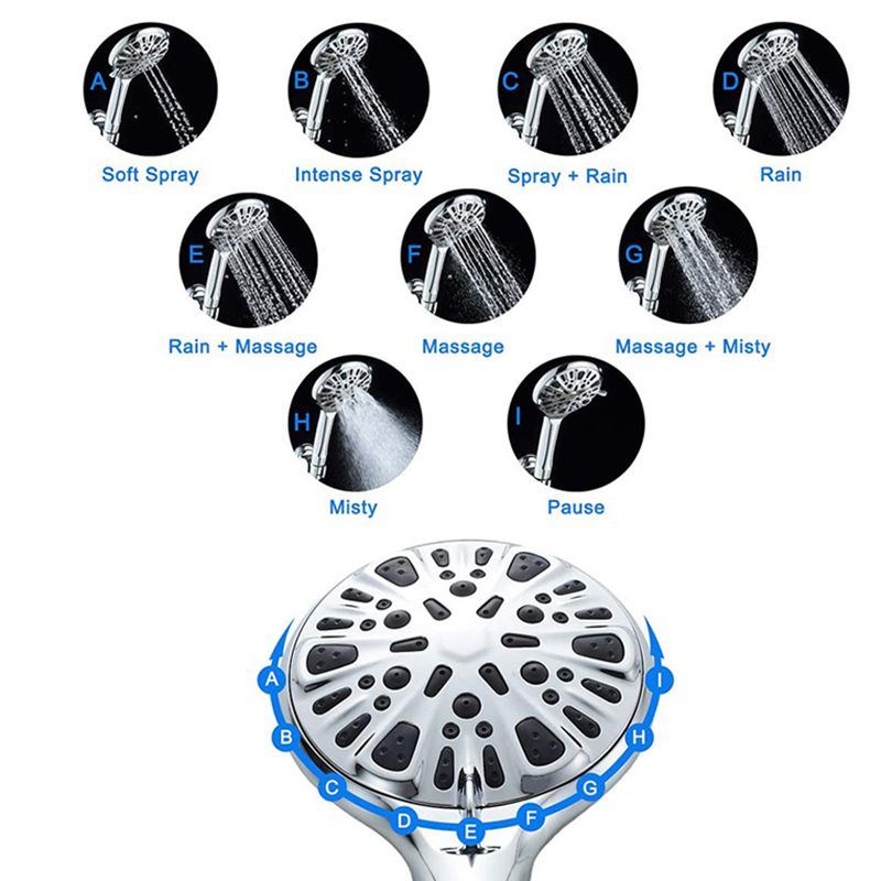 BowLift | Modern shower head for bathroom 9-nozzle round wall-mounted shower head