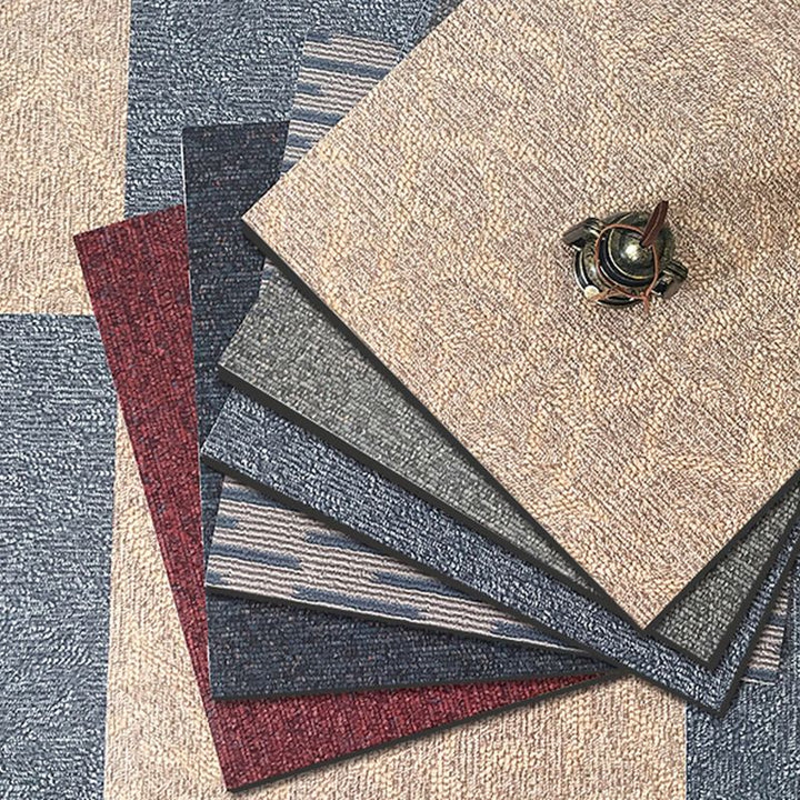 BowLift | Modern Water-Repellent Plastic Flooring Fabric Look Square Edge Floor Tiles