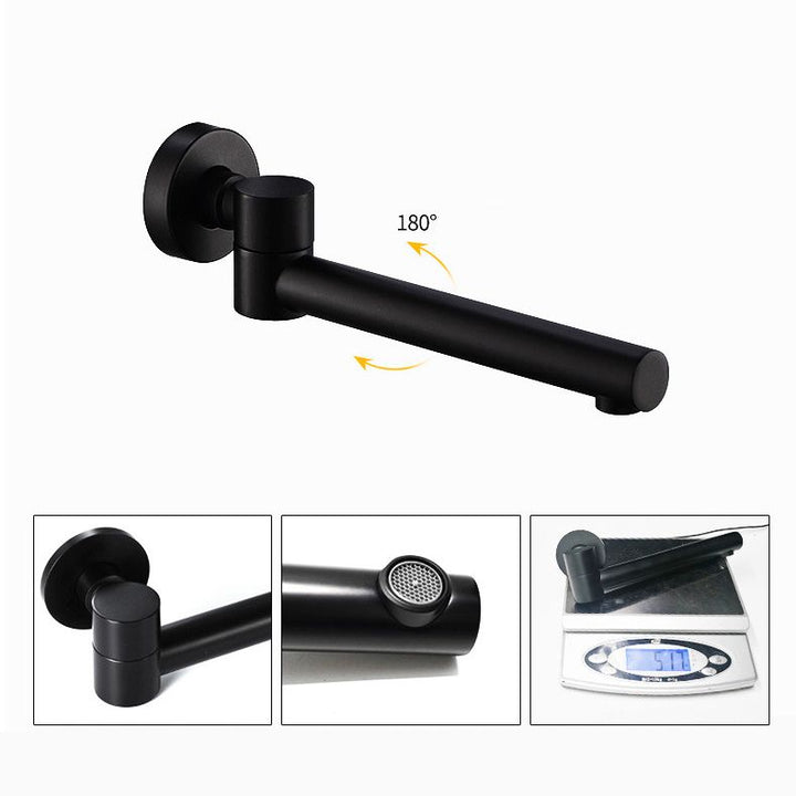 BowLift | Industrial Wall-Mounted Bathroom Faucet 2-Hole Swivel Spout Basin Faucet