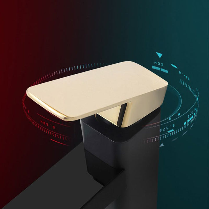 BowLift | Contemporary sink faucet Digital display Monochrome Low arch basin Bathroom sink