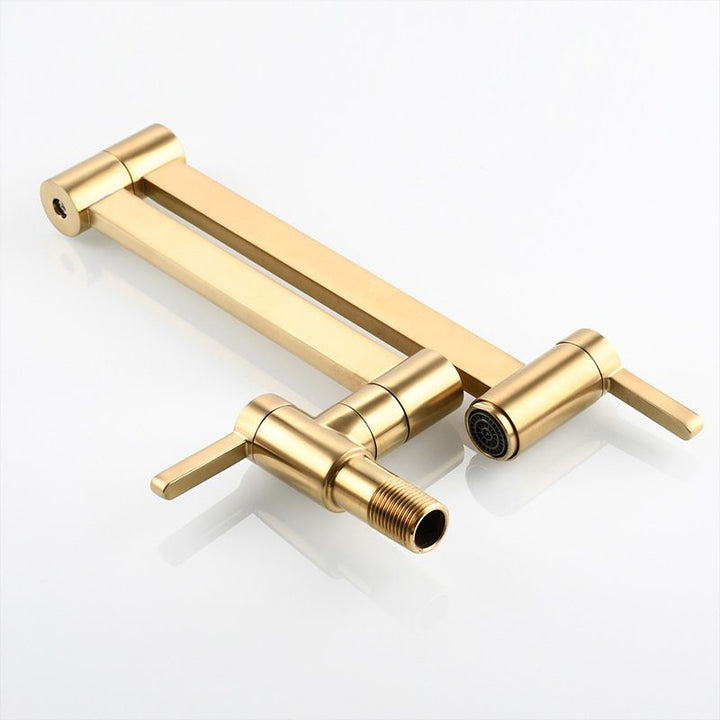 BowLift | 1-handle brushed nickel widespread faucet 1 hole wall-mounted bathroom faucet with brass