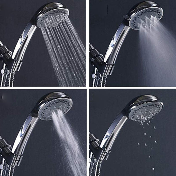 BowLift | Round Handheld Showerhead in Silver Leak-Resistant Wall-Mounted Showerhead
