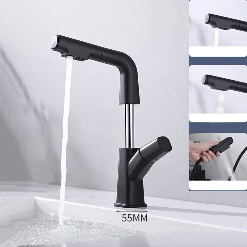 BowLift | Modern Vessel Sink Faucet Brass Lever Handles Swivel Spout Sink Faucet