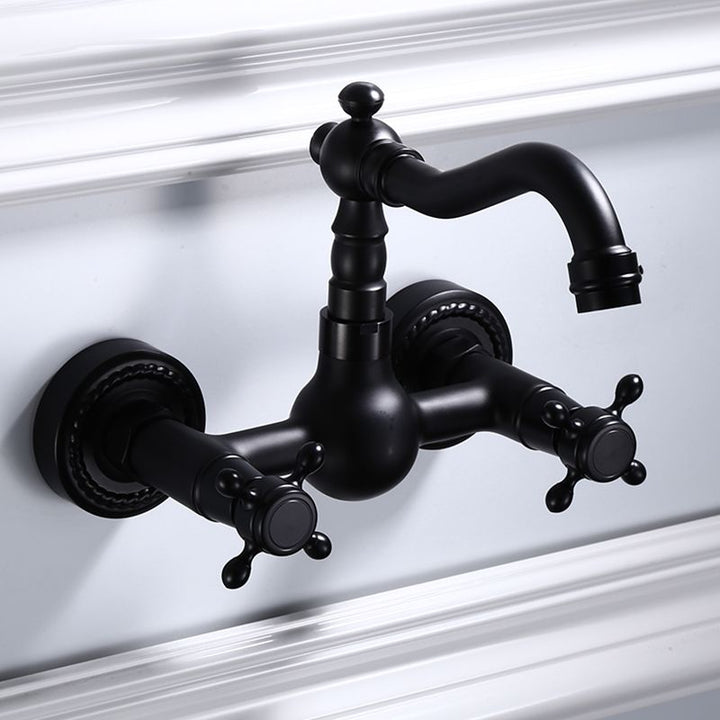 BowLift | Traditional Wall Mounted Metal Bathtub Filler Low Arc Waterfall Bathroom Faucet