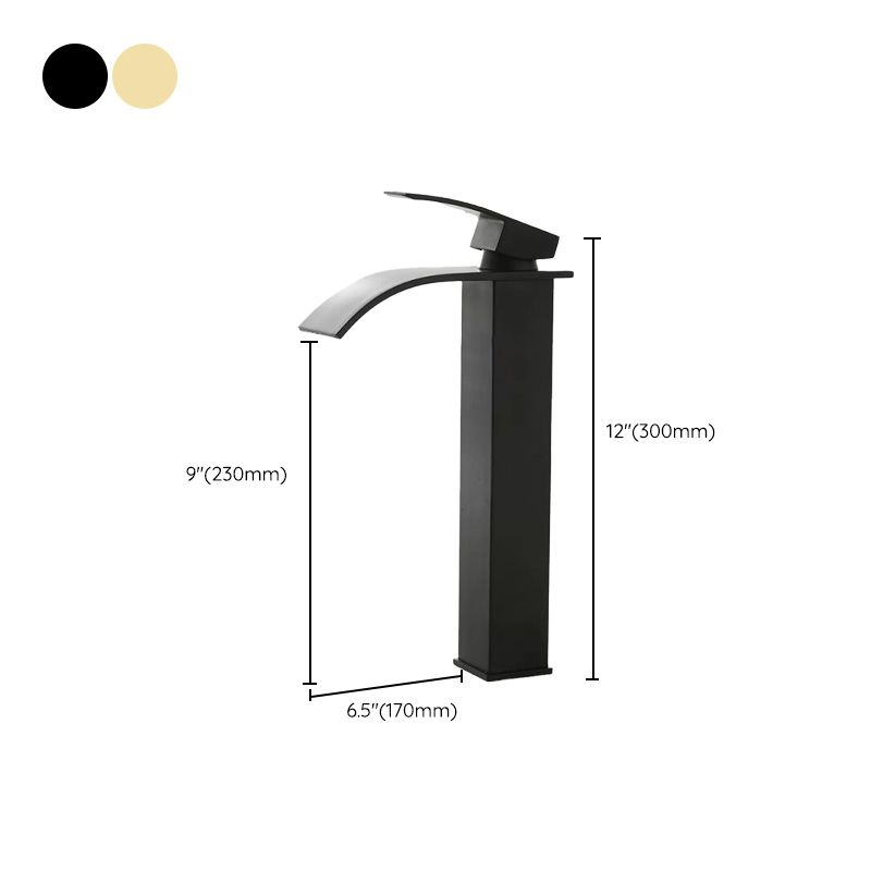 BowLift | Modern Waterfall Spout Sink Faucet with LED Brass Sink Faucet