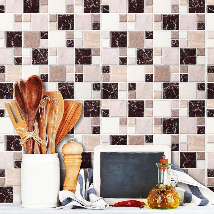 BowLift | Pattern Matte Color Stone Peel and Stick Mosaic Tile Peel and Stick Tile Set of 2