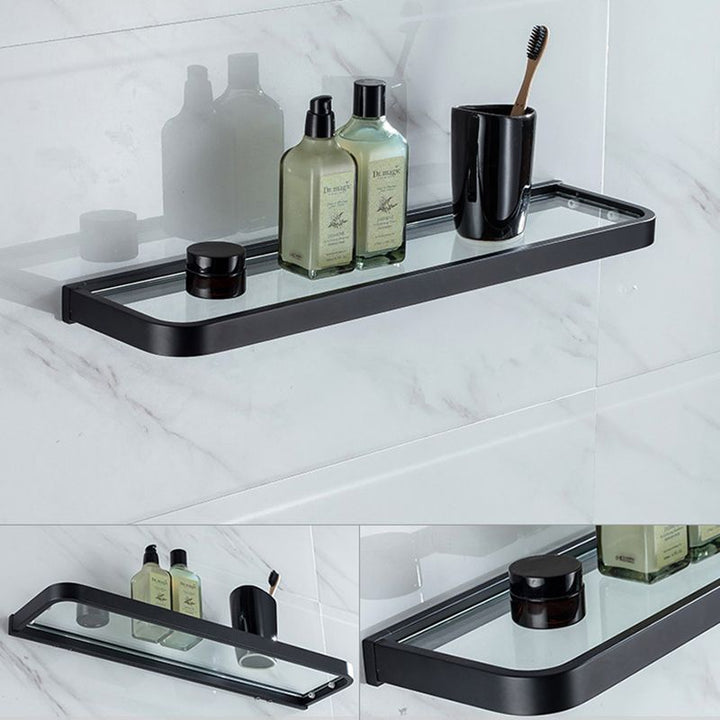 BowLift | Modern Classic Bathroom Accessories Set in Stainless Steel Matte Black Bathrobe Hook/Towel Ring Bar