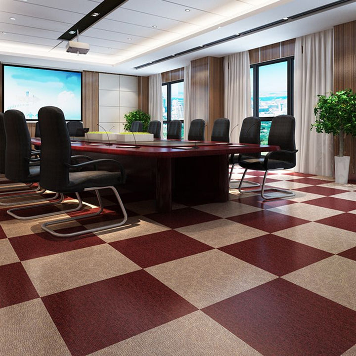 BowLift | Square Plastic Floor Water-Repellent Fabric Look Peel & Stick Floor Tiles