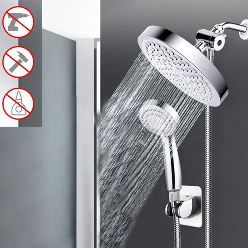 BowLift | Contemporary Shower Combination Double Shower Head Chrome Wall Mounted Round Shower Head