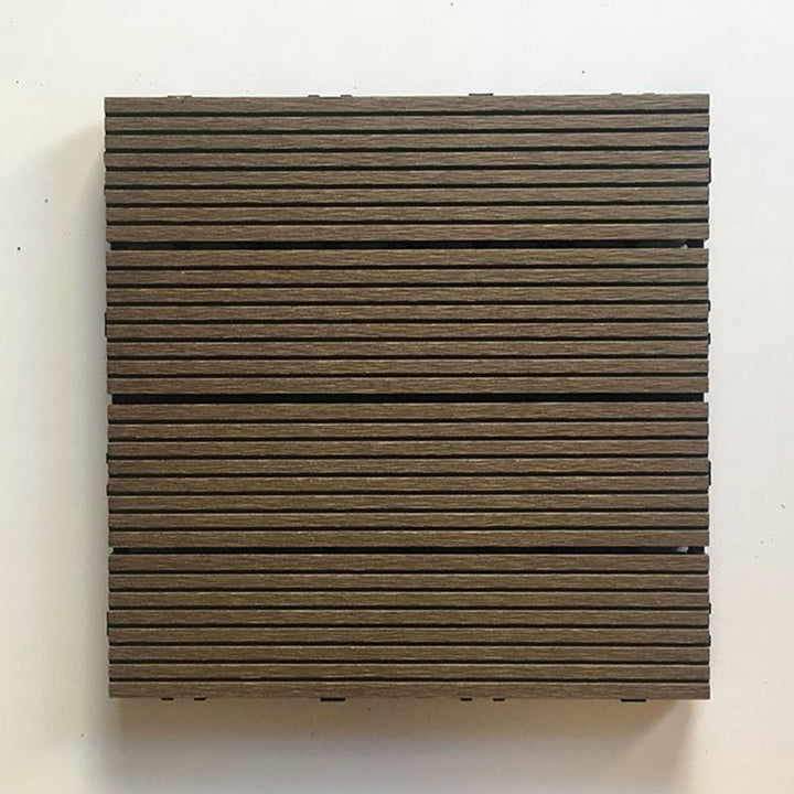 BowLift | Contemporary Engineered Floor Tile Wire-Brushed Click-Lock Wood Floor for Patio Garden